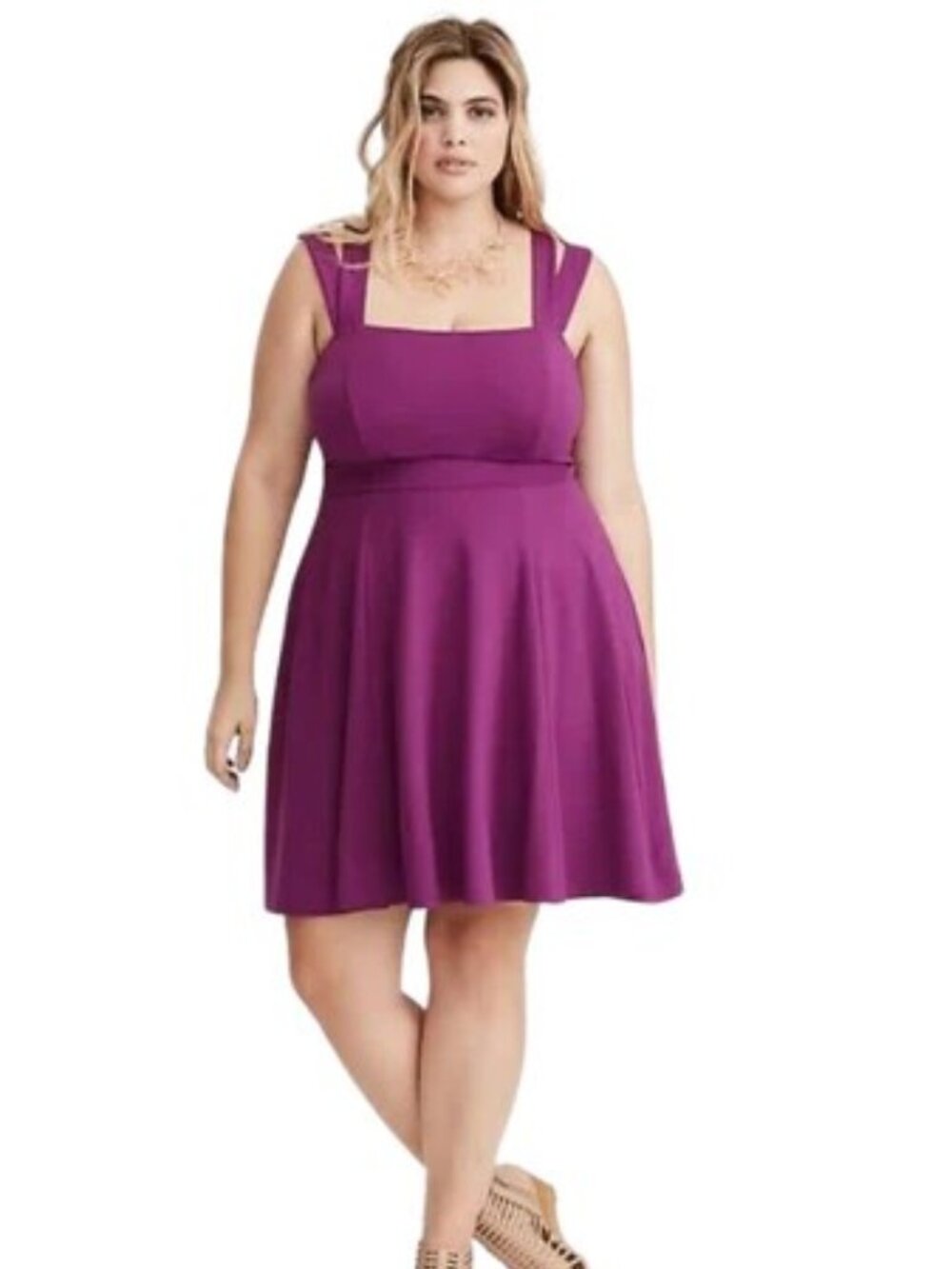 torrid Violet Double-Strap Skater Dress Size 16